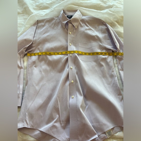 LandsEnd Men’s 15 1/2x33 Lavender Long Sleeve Button Down Dress Shirt - Picture 4 of 12